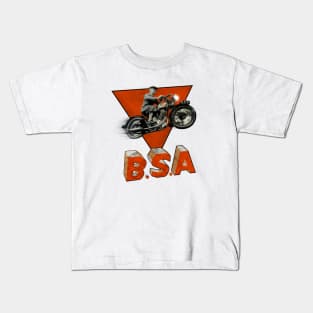 Vintage BSA Motorcycle Advertising Kids T-Shirt